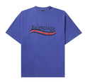 Balenciaga Political Campaign Large Fit T-Shirt Pacific Blue/White