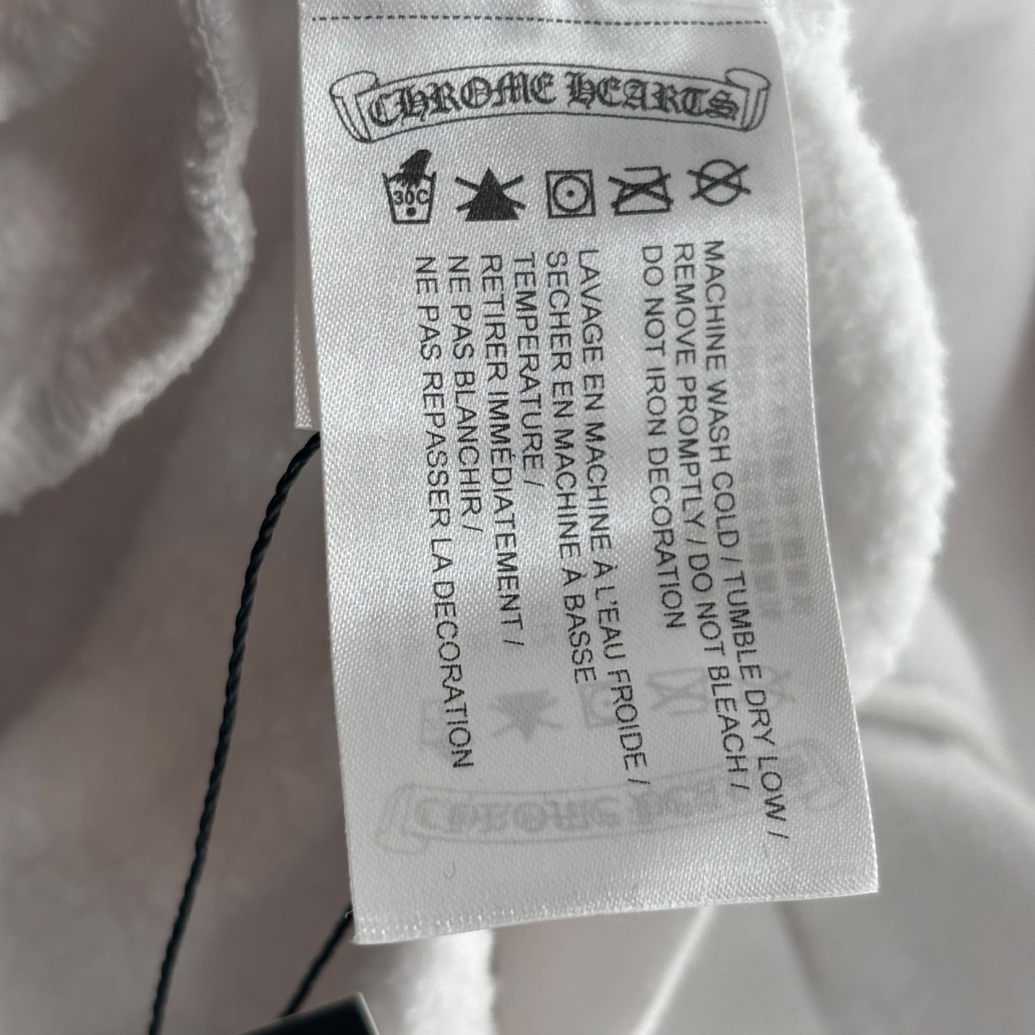 Chrome Hearts Vertical Logo Hoodie White