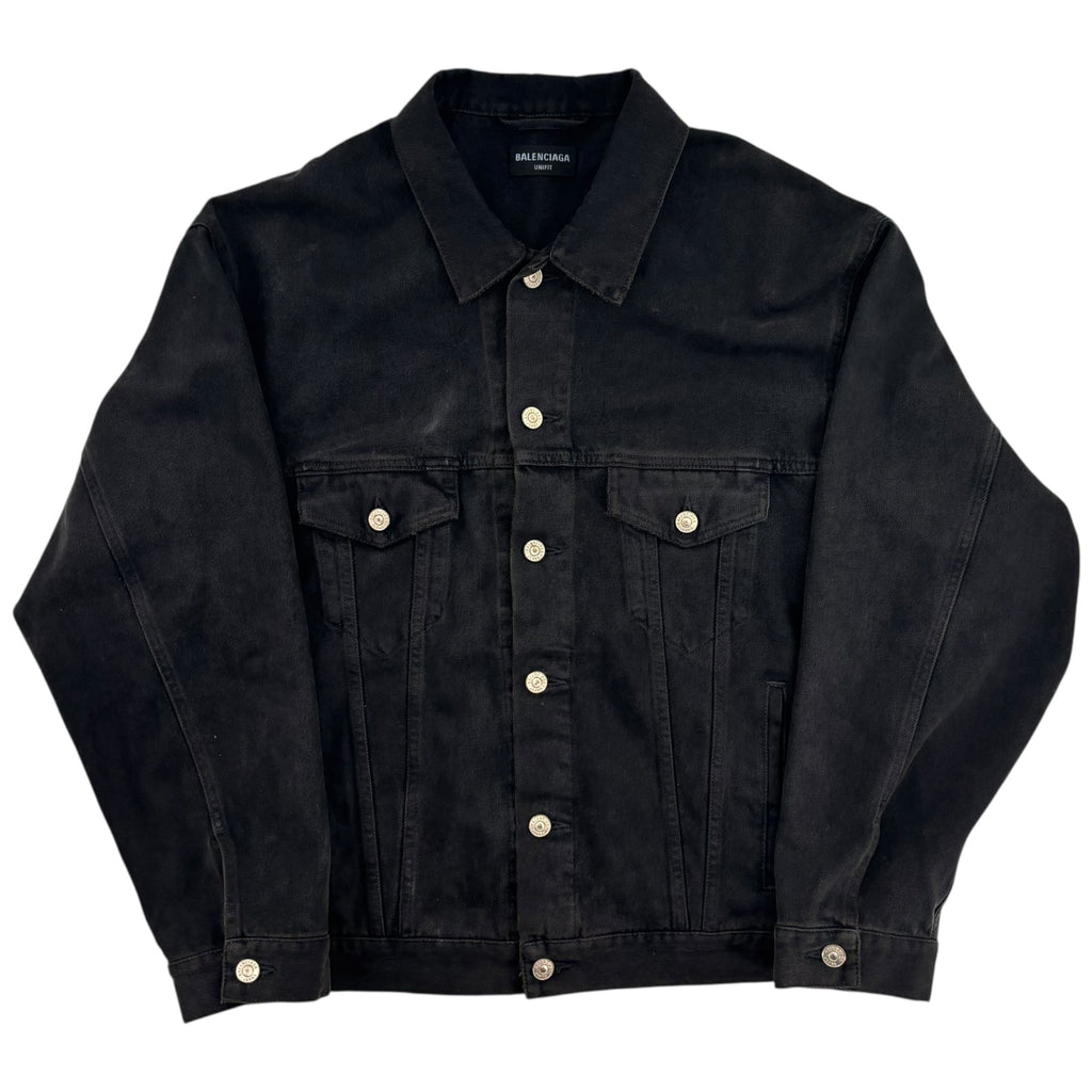 Balenciaga Spray Paint Logo Denim Jacket Black