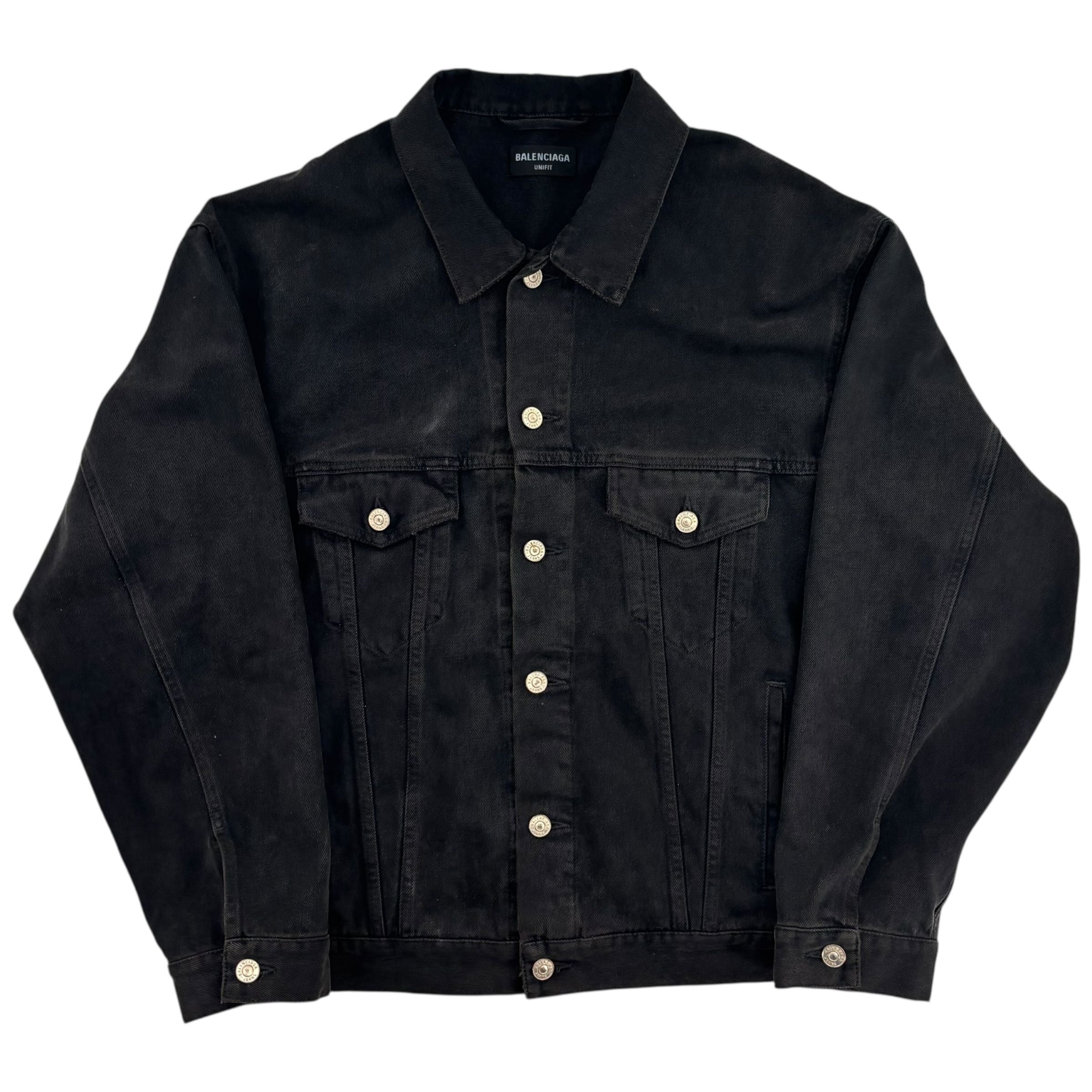 Balenciaga Spray Paint Logo Denim Jacket Black