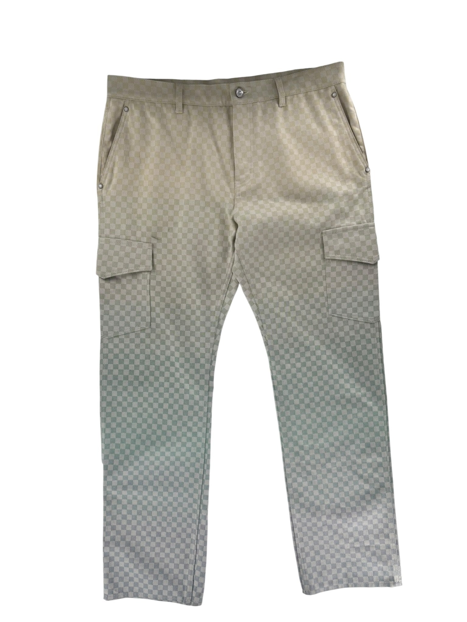 Louis Vuitton Damier Gradient Jacquard Denim Cargo Pants Multicolor