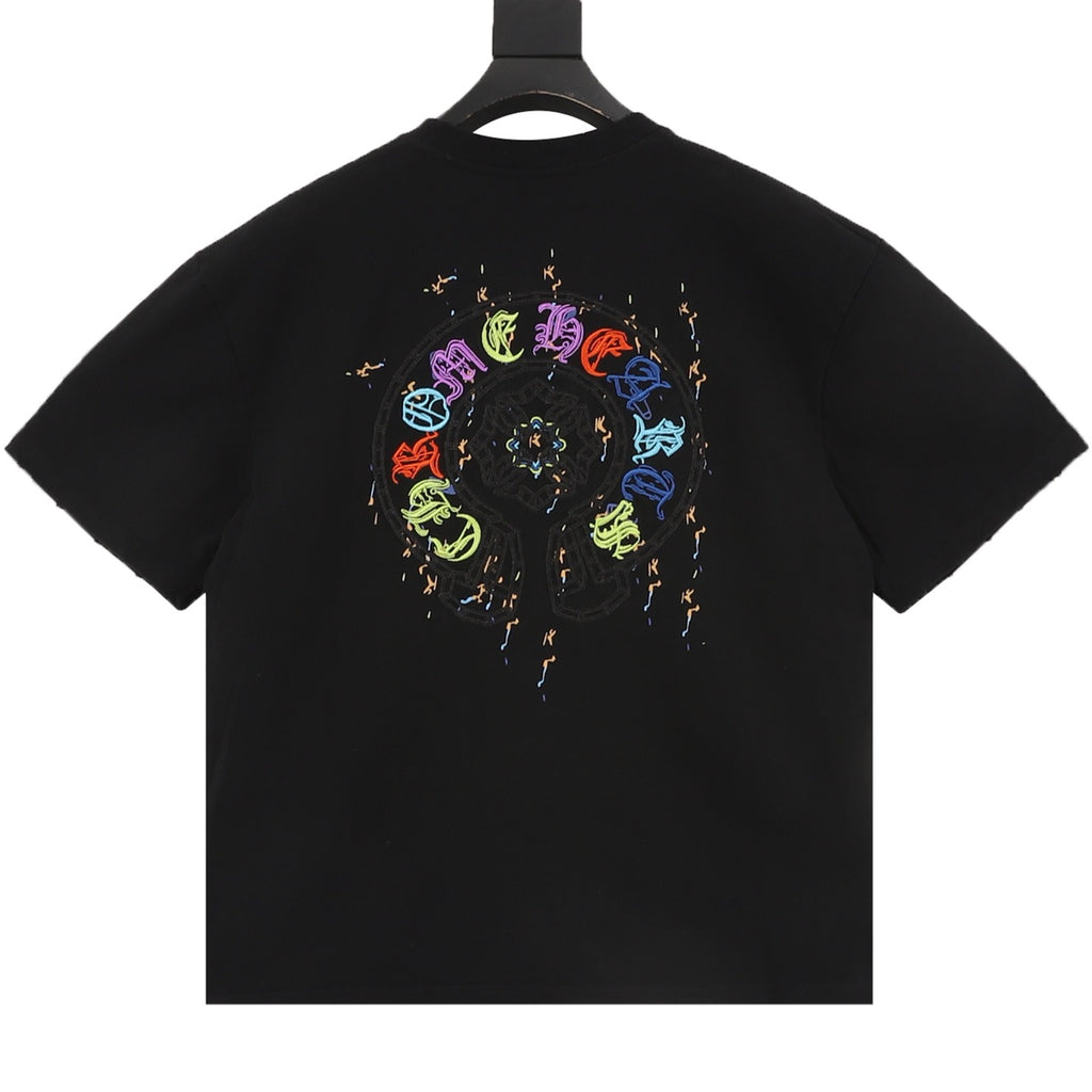 Chrome Hearts Colorful Horseshoe Appliqué T-Shirt