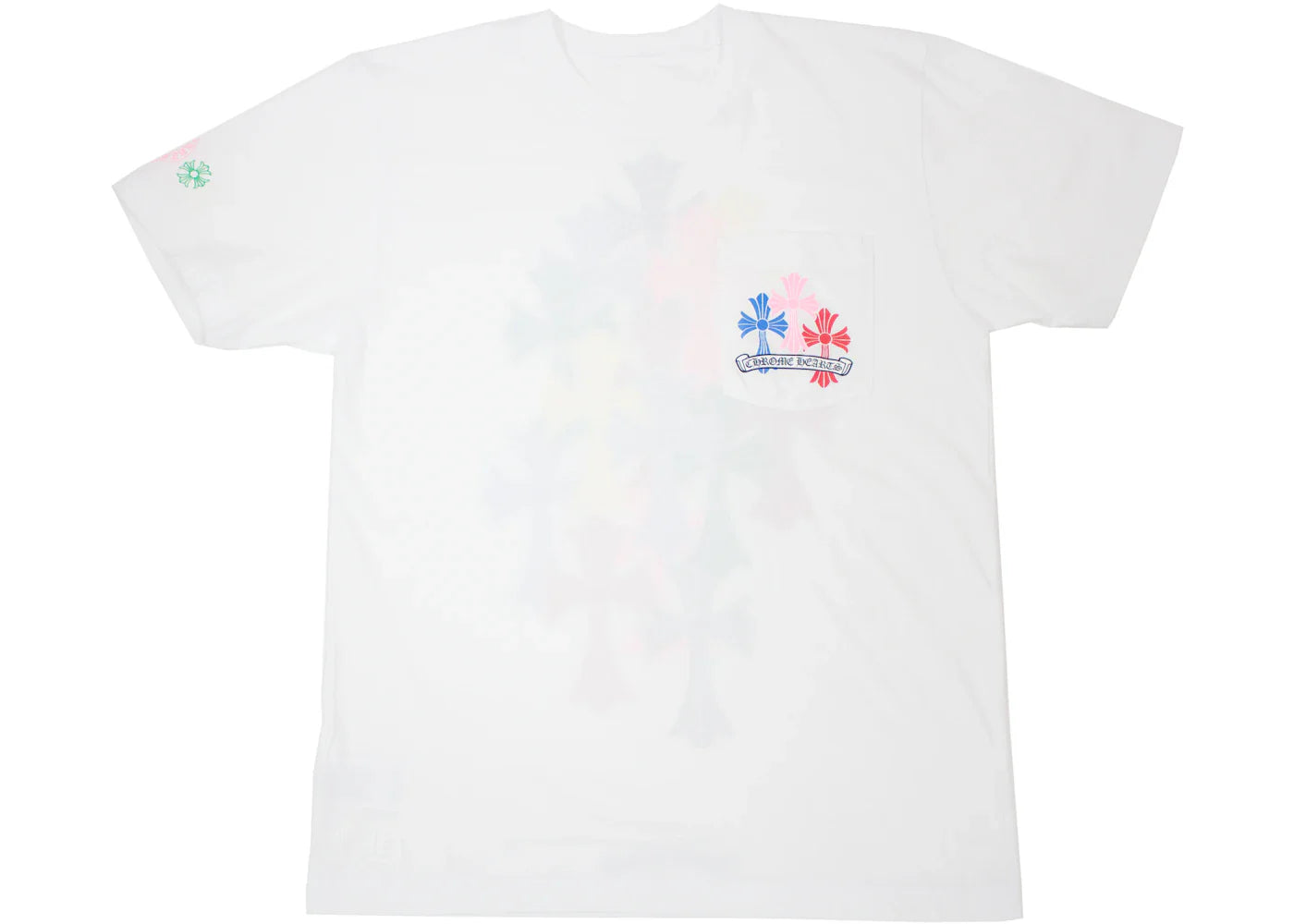 Chrome Hearts Multi Color Cross Cemetery T-shirt White