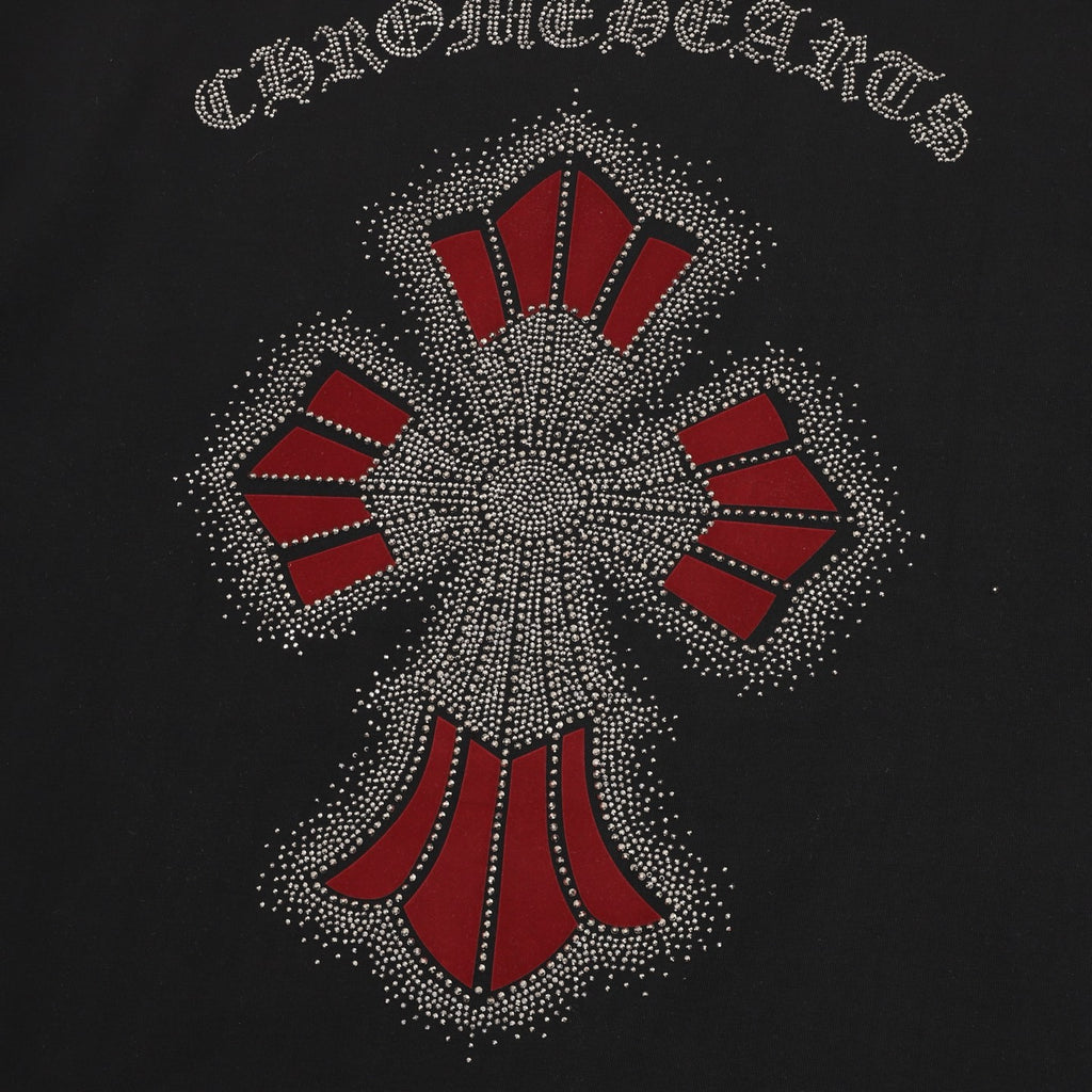 Chrome Hearts Diamond-Studded Cross T-Shirt