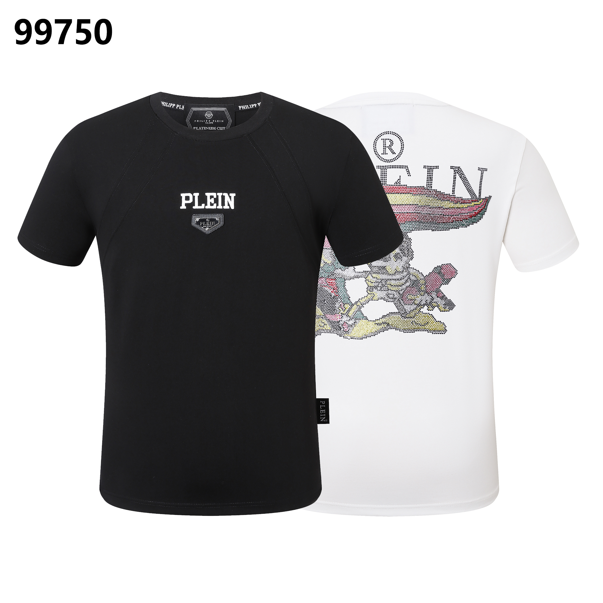 PHILIPP PLEIN Skull-Print Rhinestone-Embellished Crew-Neck T-Shirt