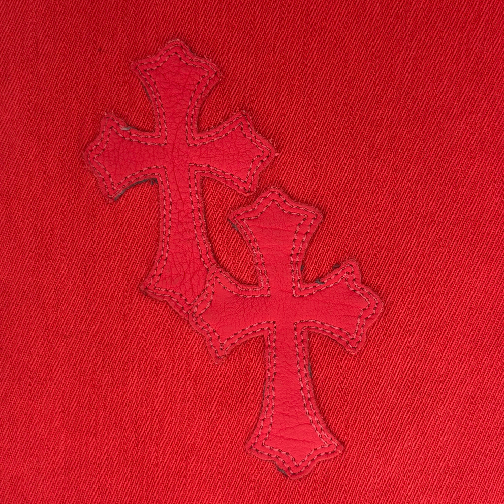 Chrome Hearts 16 Patch Jeans Red