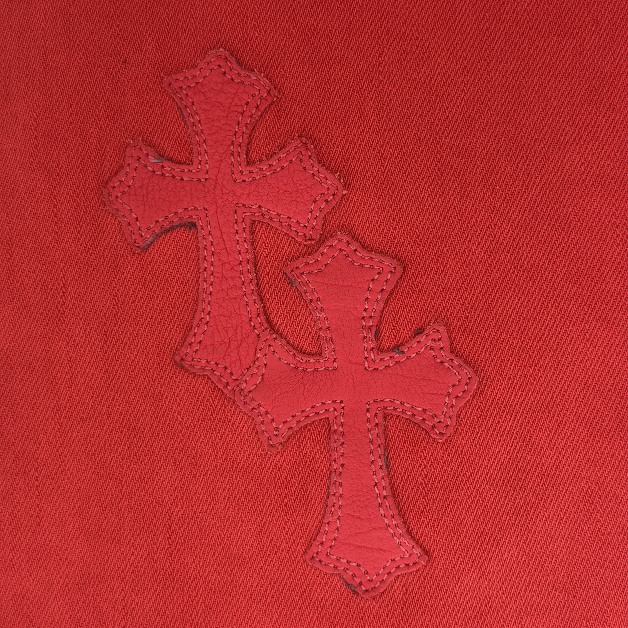 Chrome Hearts 16 Patch Jeans Red