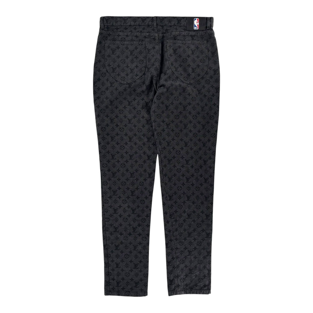 Louis Vuitton NBA Monogram Logo Denim Jeans Black