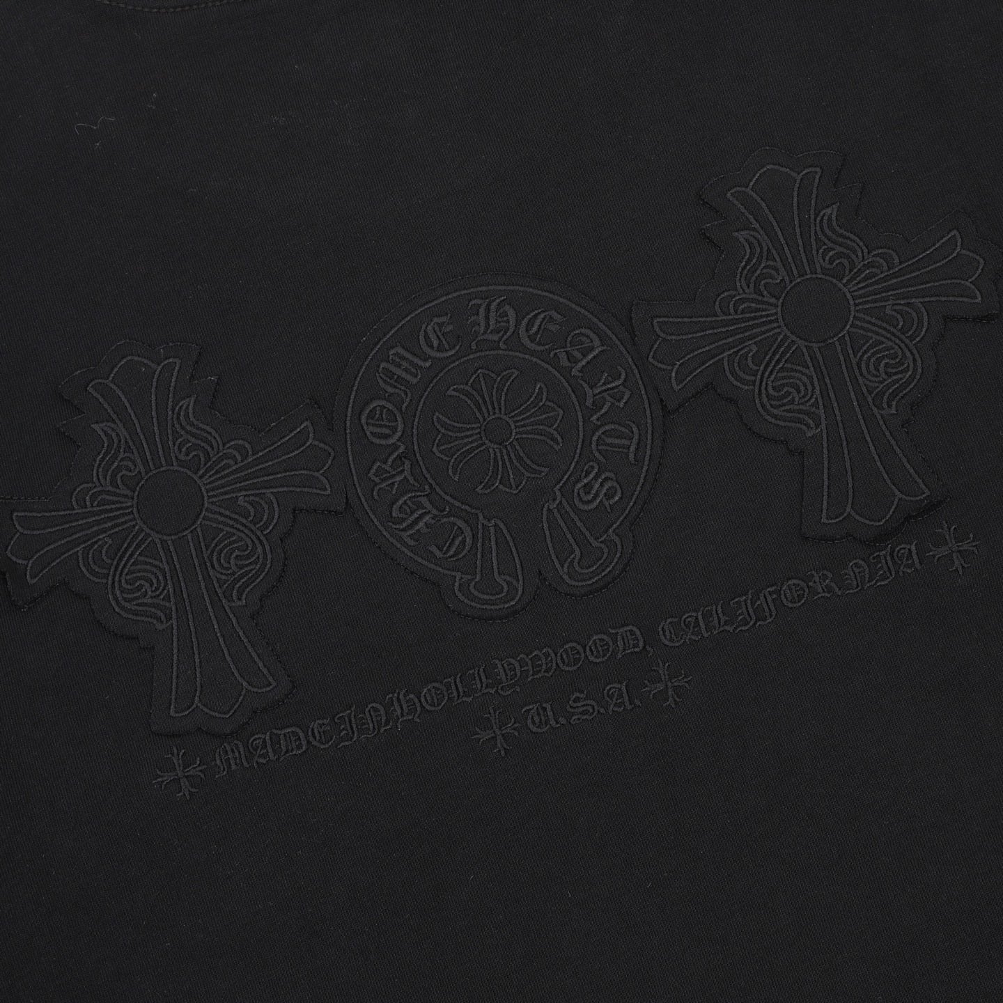Chrome Hearts Front and Back Embroidered Crewneck T-Shirt