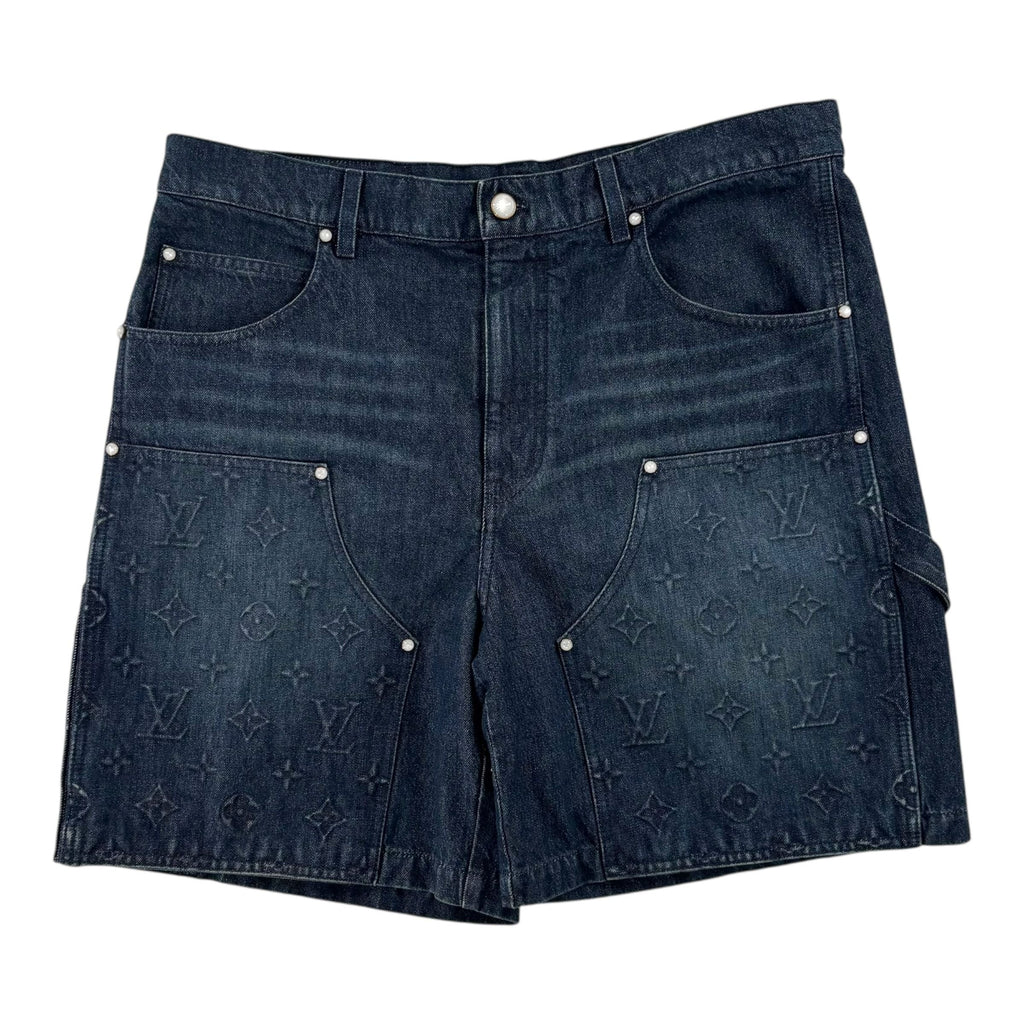 Louis Vuitton Monogram Carpenter Denim Shorts Blue