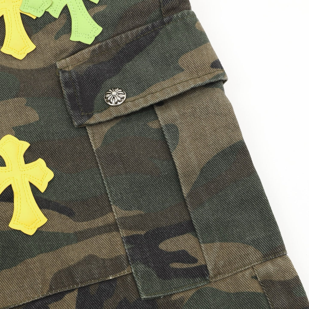 Chrome Hearts New Limited Edition Cross-Print Denim Shorts