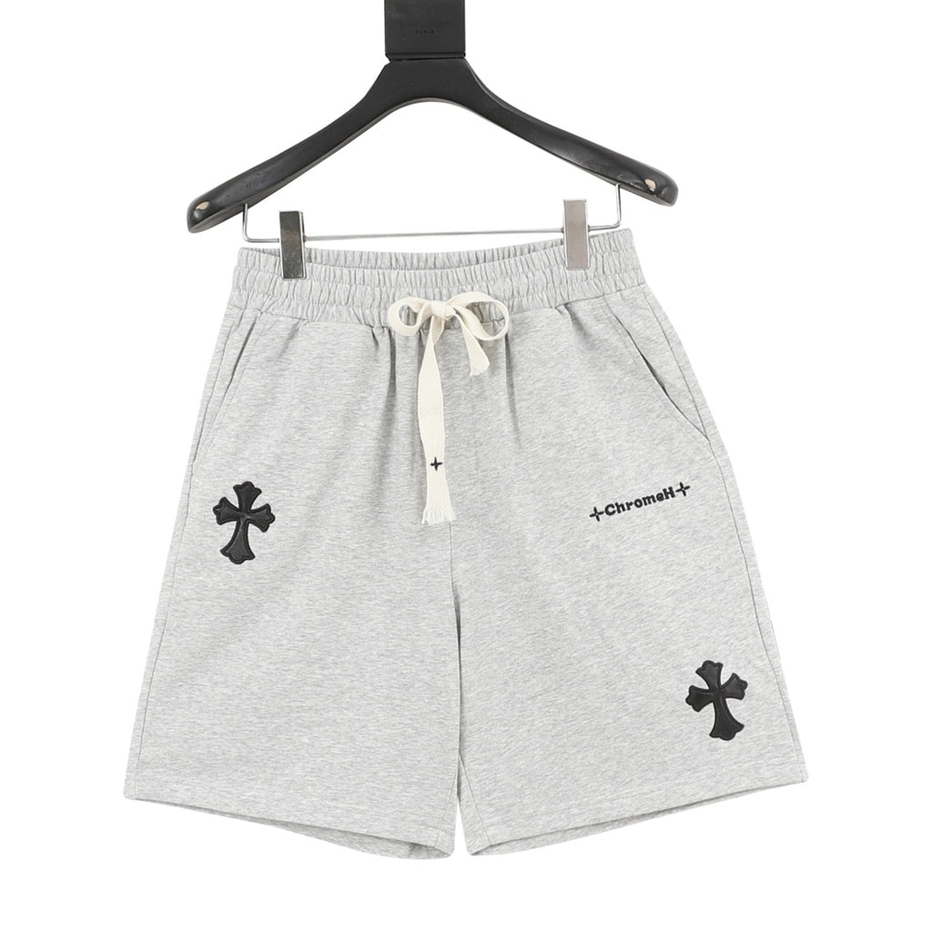 Chrome Hearts Black Shorts with 3D-Printed Embroidered Patches