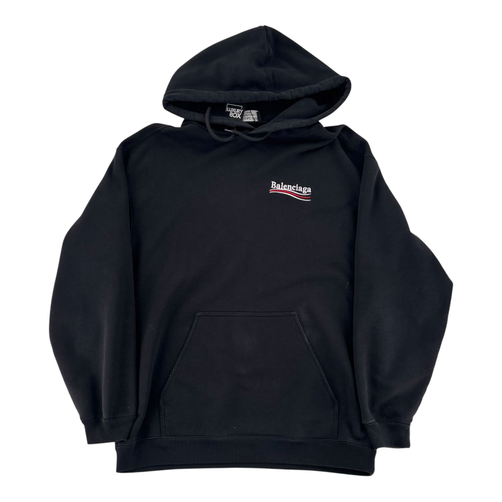 Balenciaga Political Campaign Large Fit Hoodie Black