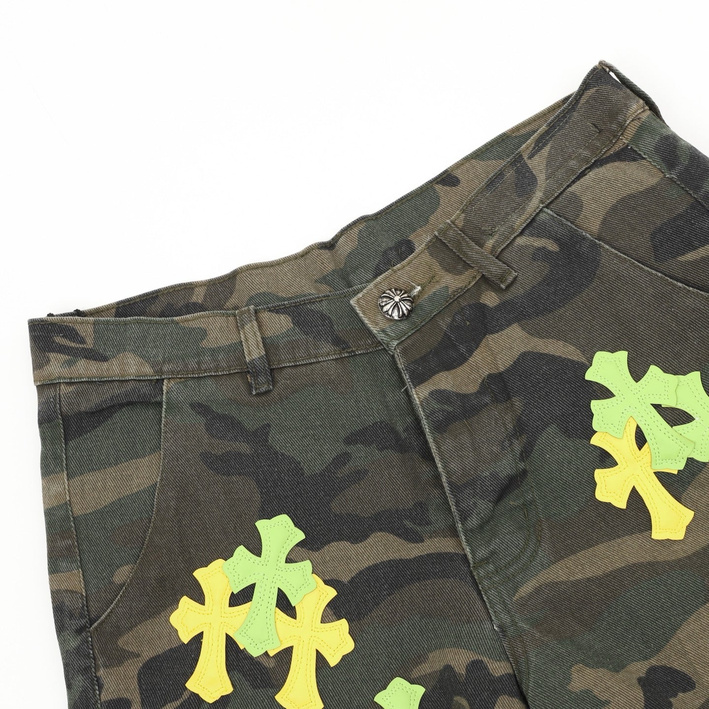Chrome Hearts New Limited Edition Cross-Print Denim Shorts