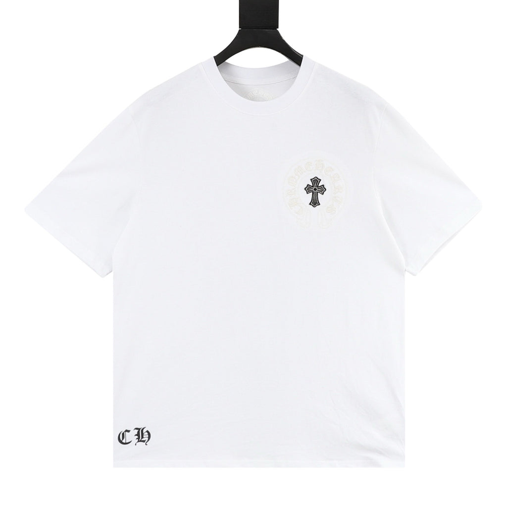 Camiseta de cuello redondo Chrome Hearts Sanskrit Cross