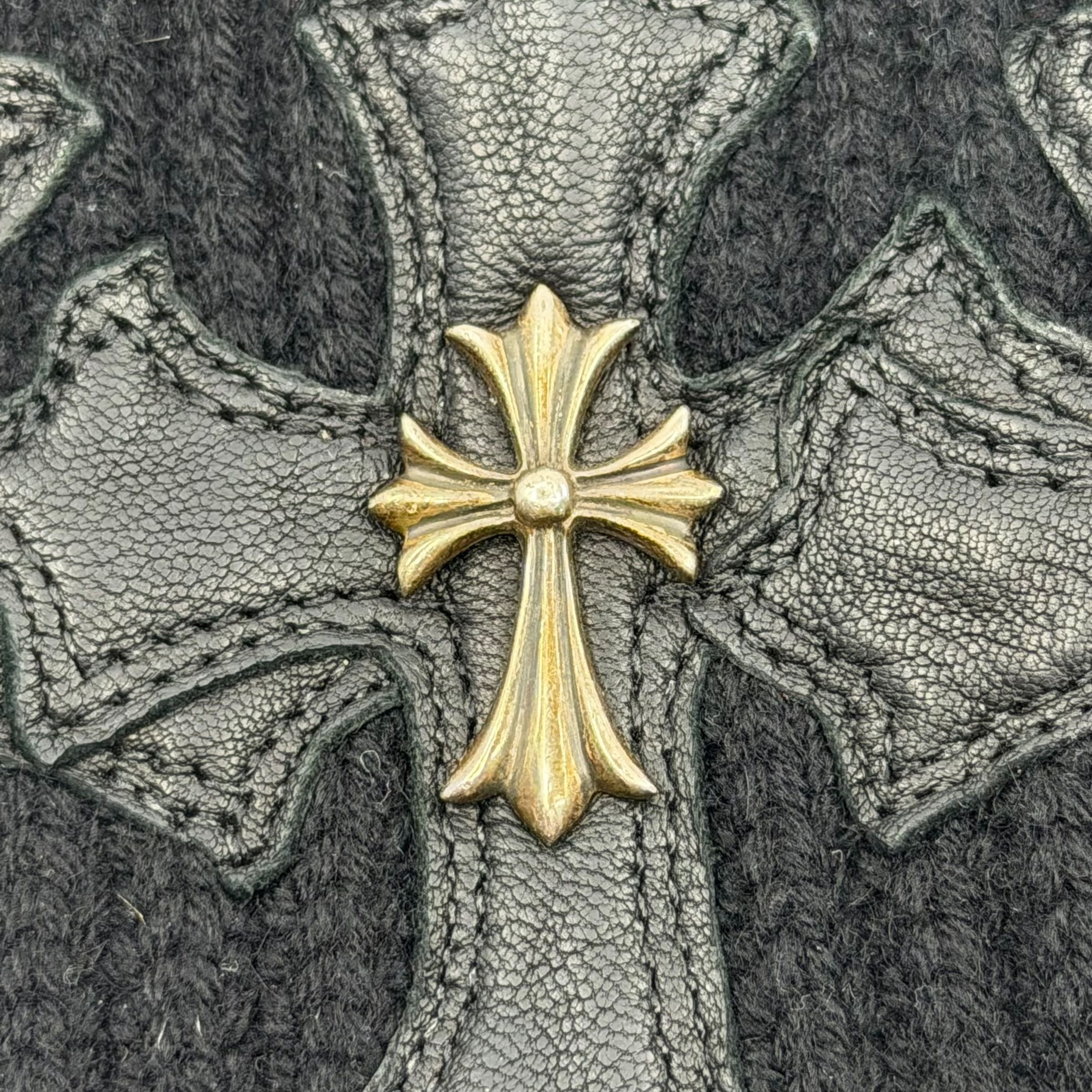 Chrome Hearts Cross 3 Cemetery Cross Patch Beanie Cap Black