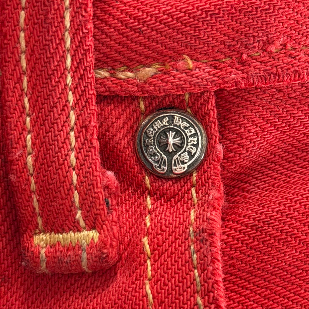 Chrome Hearts 16 Patch Jeans Red