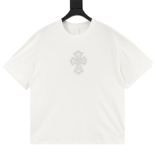 Chrome Hearts Diamond-Studded Cross T-Shirt