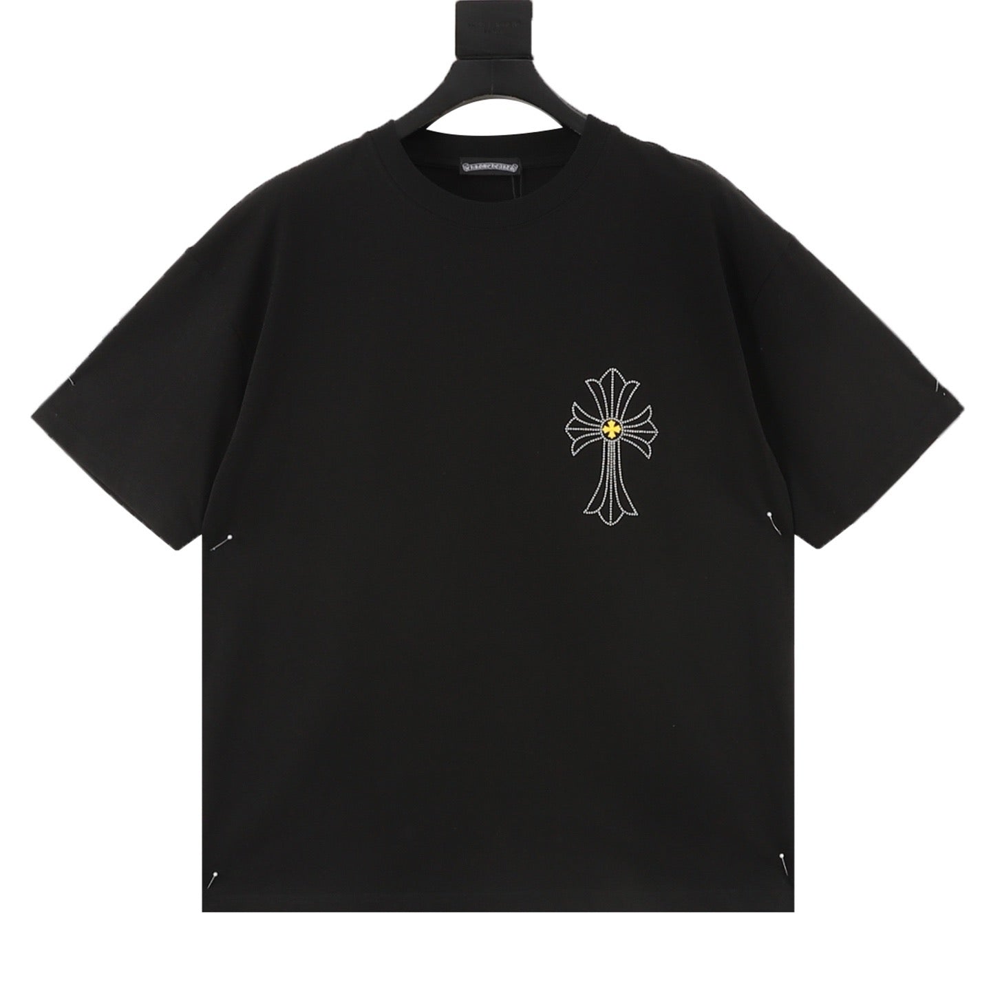 Chrome Hearts 26SS Logo Cross Rhinestone T-Shirt