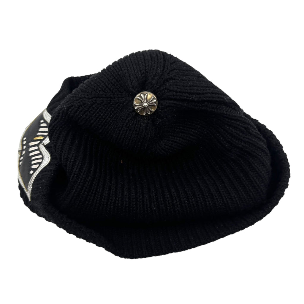 Chrome Hearts Matty Boy Silver Chomped Patch Cashmere Beanie