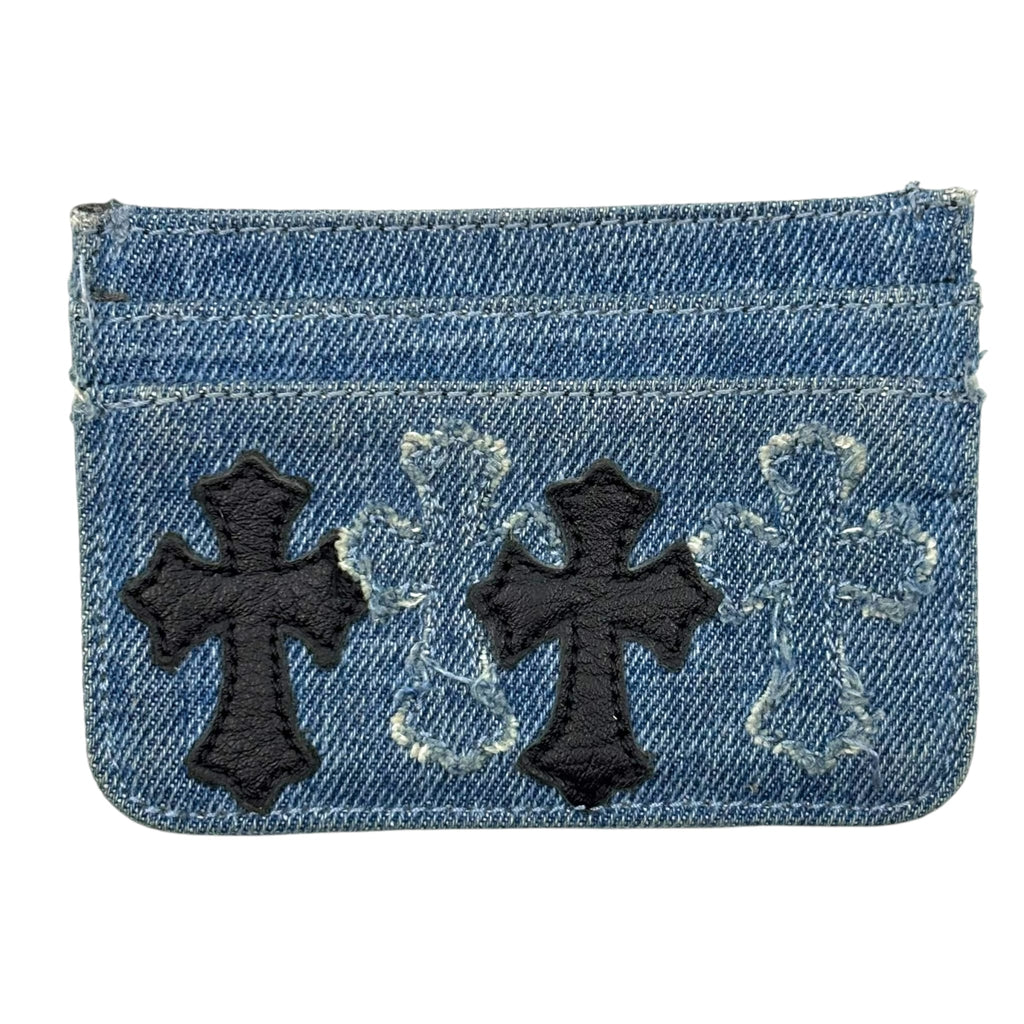Chrome Hearts Double Side Cross Patch Denim Card Case