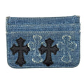 Chrome Hearts Double Side Cross Patch Denim Card Case
