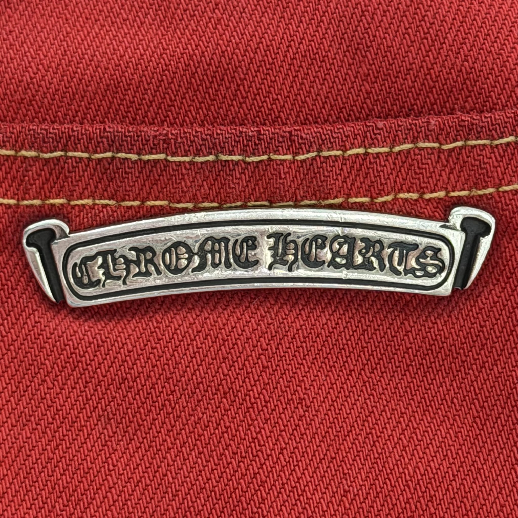 Chrome Hearts 16 Patch Jeans Red