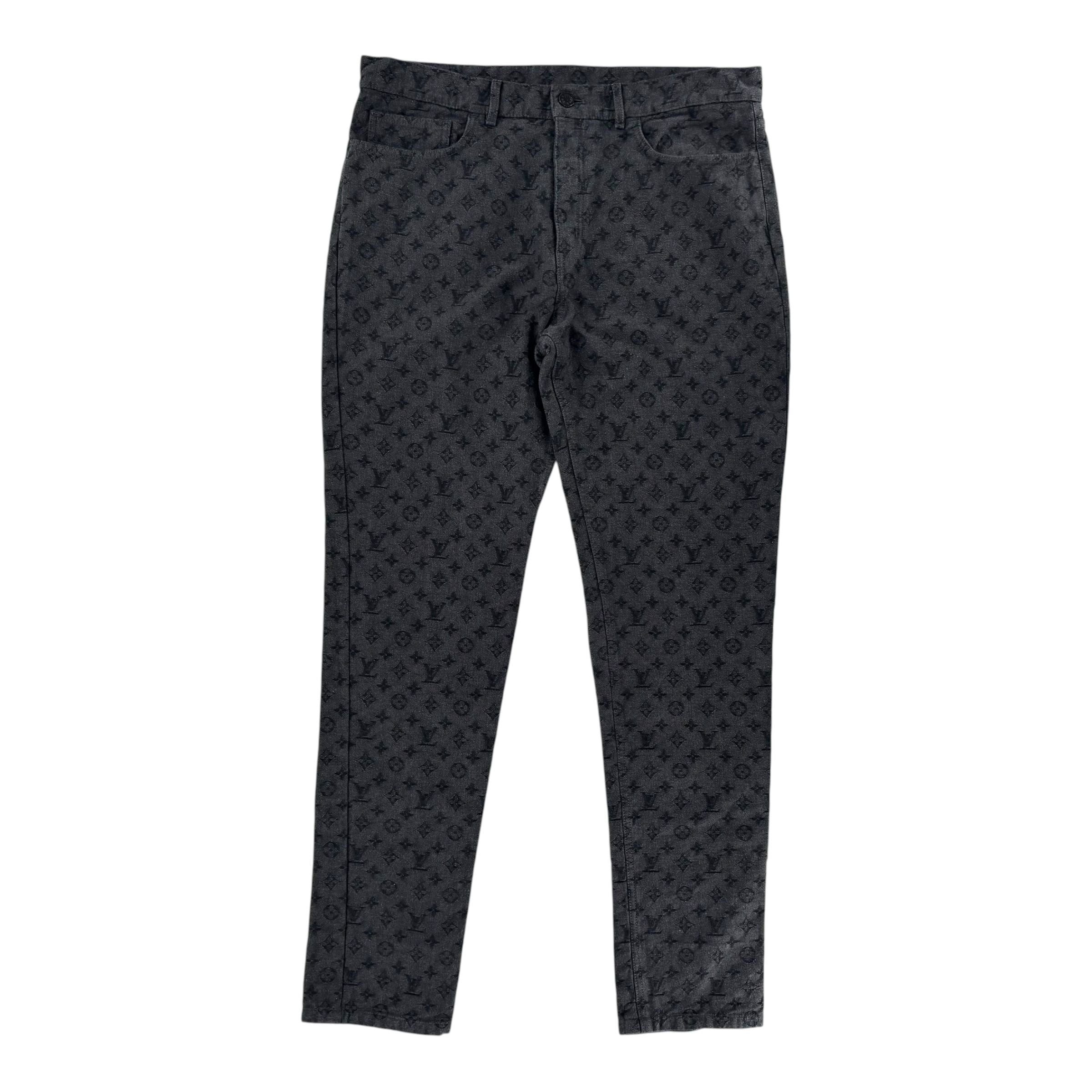 Louis Vuitton NBA Monogram Logo Denim Jeans Black
