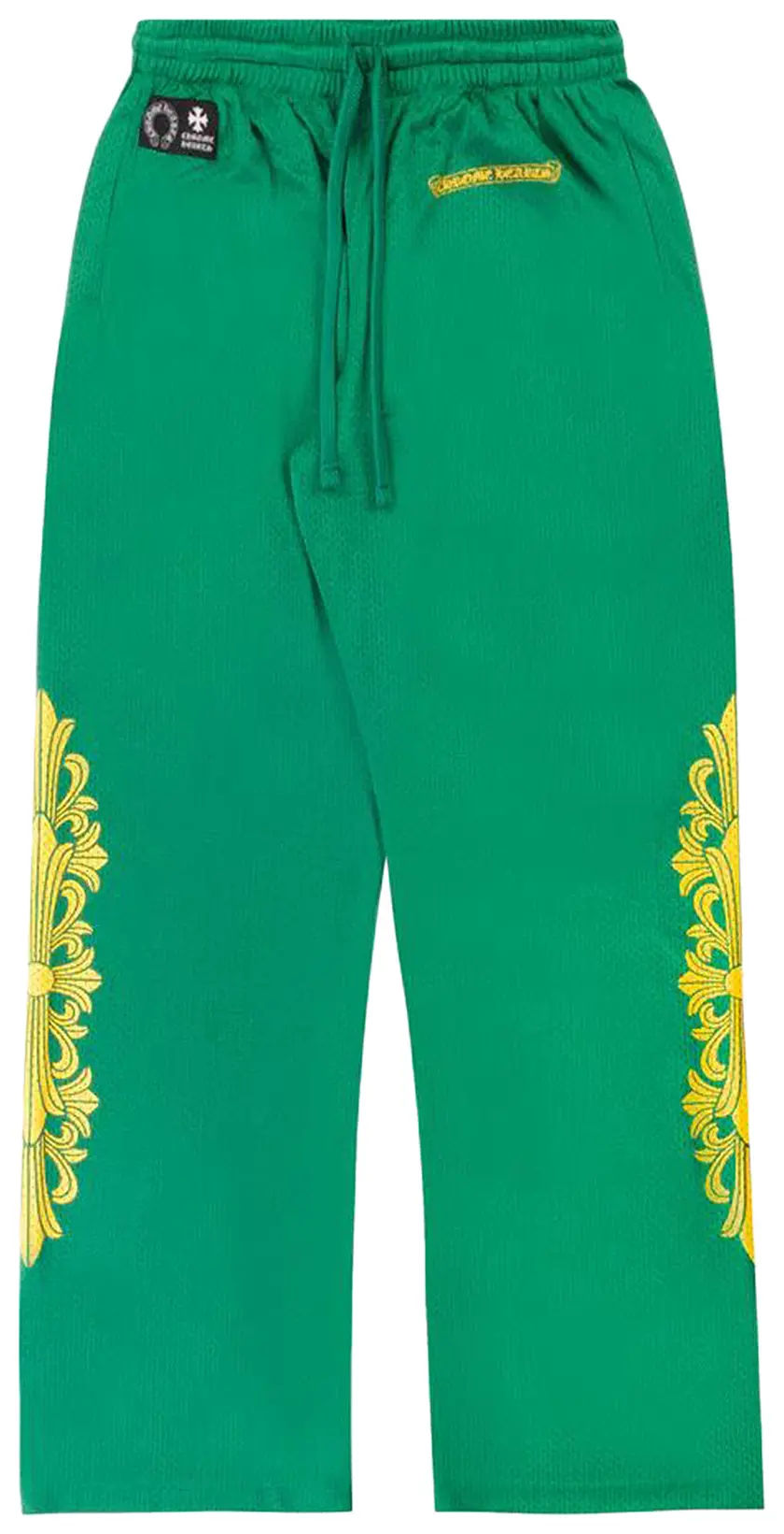 Chrome Hearts Floral Mesh Jersey Pants Green/Yellow