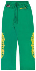 Chrome Hearts Floral Mesh Jersey Pants Green/Yellow
