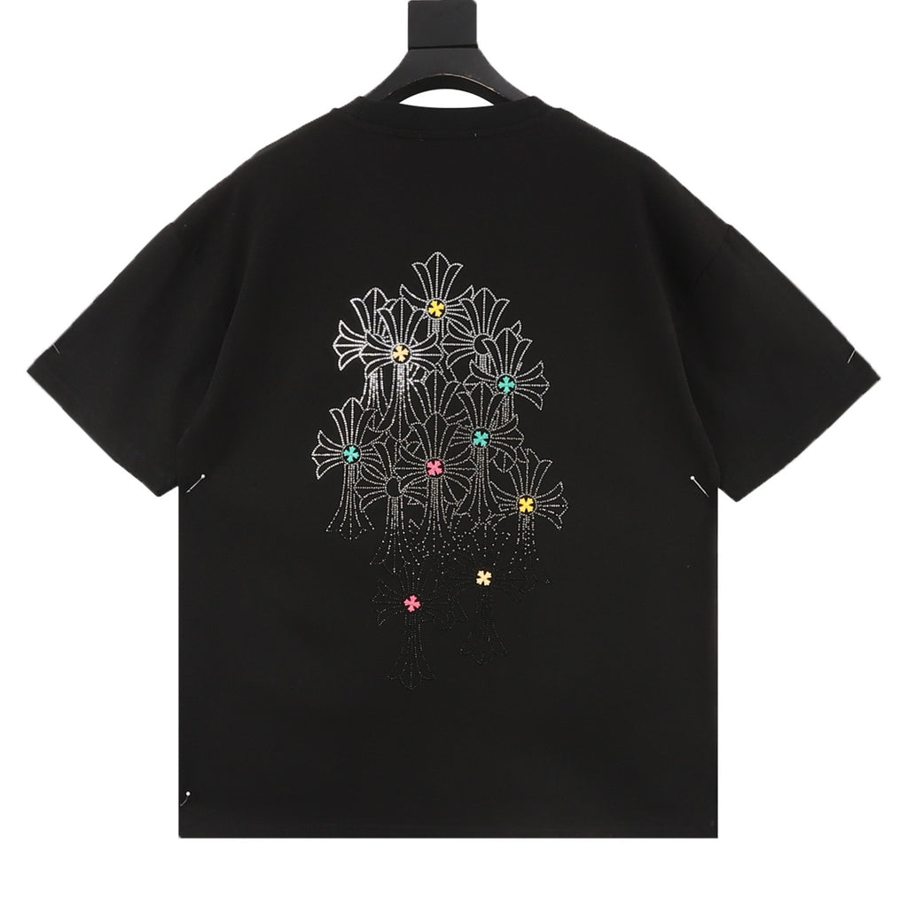 Chrome Hearts 26SS Logo Cross Rhinestone T-Shirt