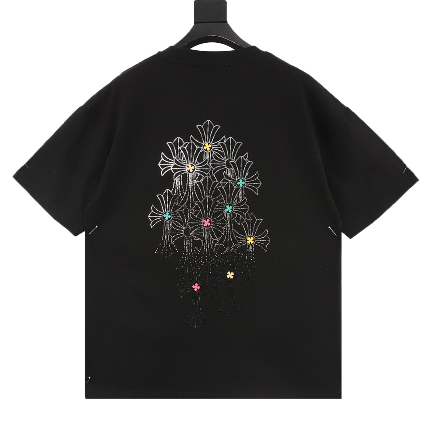Chrome Hearts 26SS Logo Cross Rhinestone T-Shirt