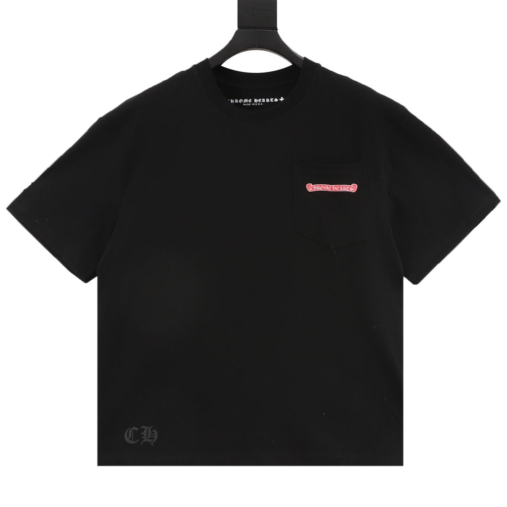 Chrome Hearts Pink Graffiti Print T-Shirt