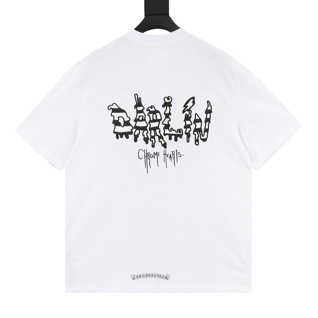 Chrome Hearts Front and Back Embroidered Crewneck T-Shirt