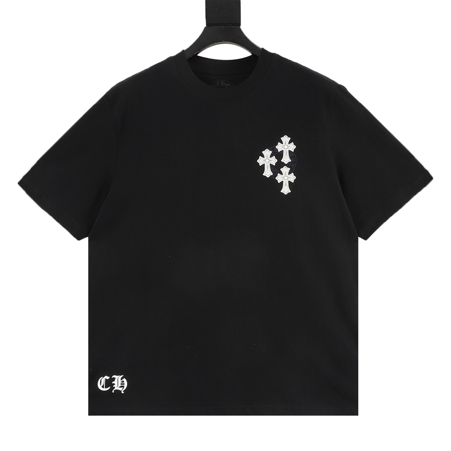 Camiseta de cuello redondo con cruz sánscrita Chrome Hearts