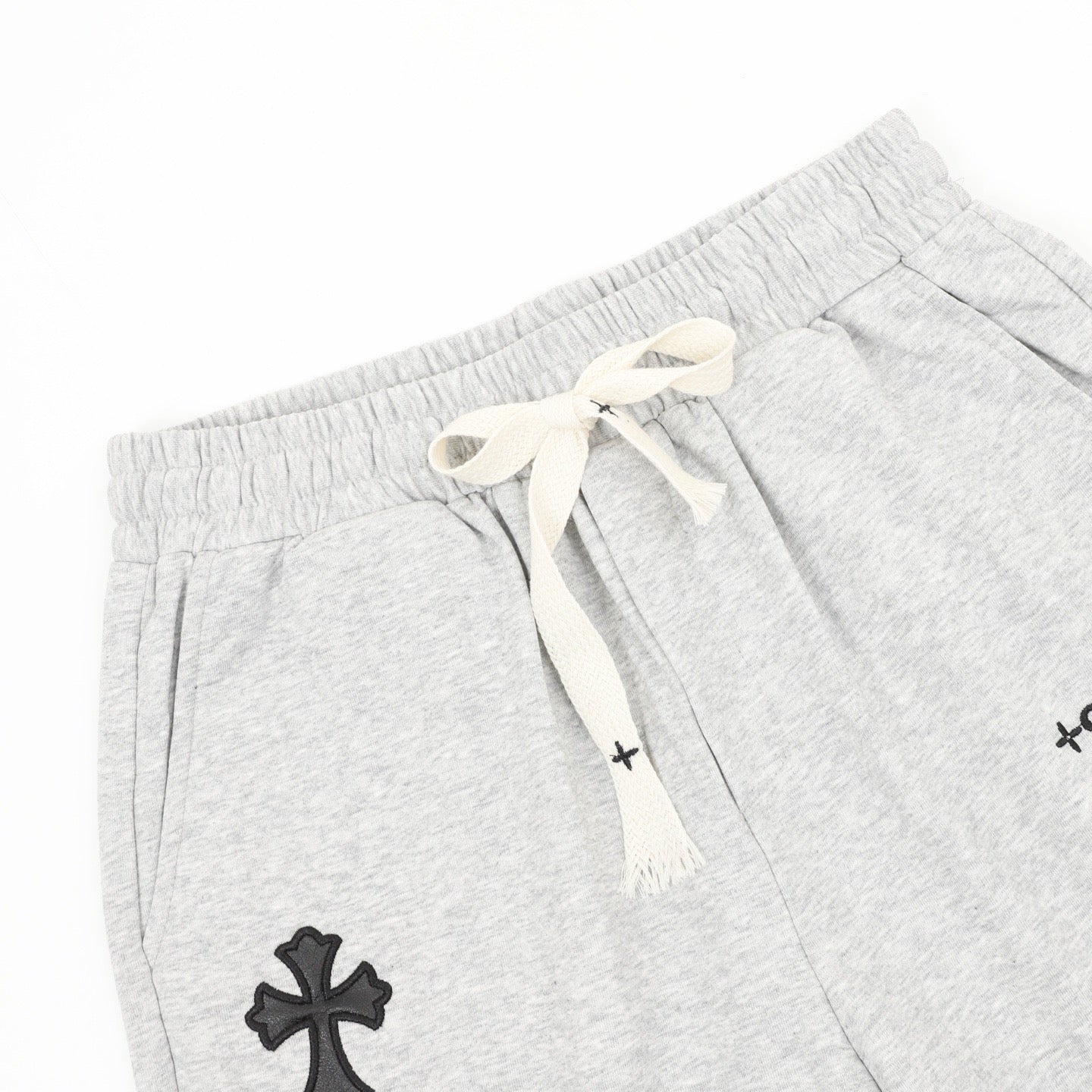 Chrome Hearts Black Shorts with 3D-Printed Embroidered Patches