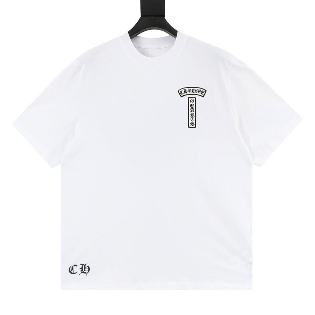 Chrome Hearts Front and Back Embroidered Crewneck T-Shirt