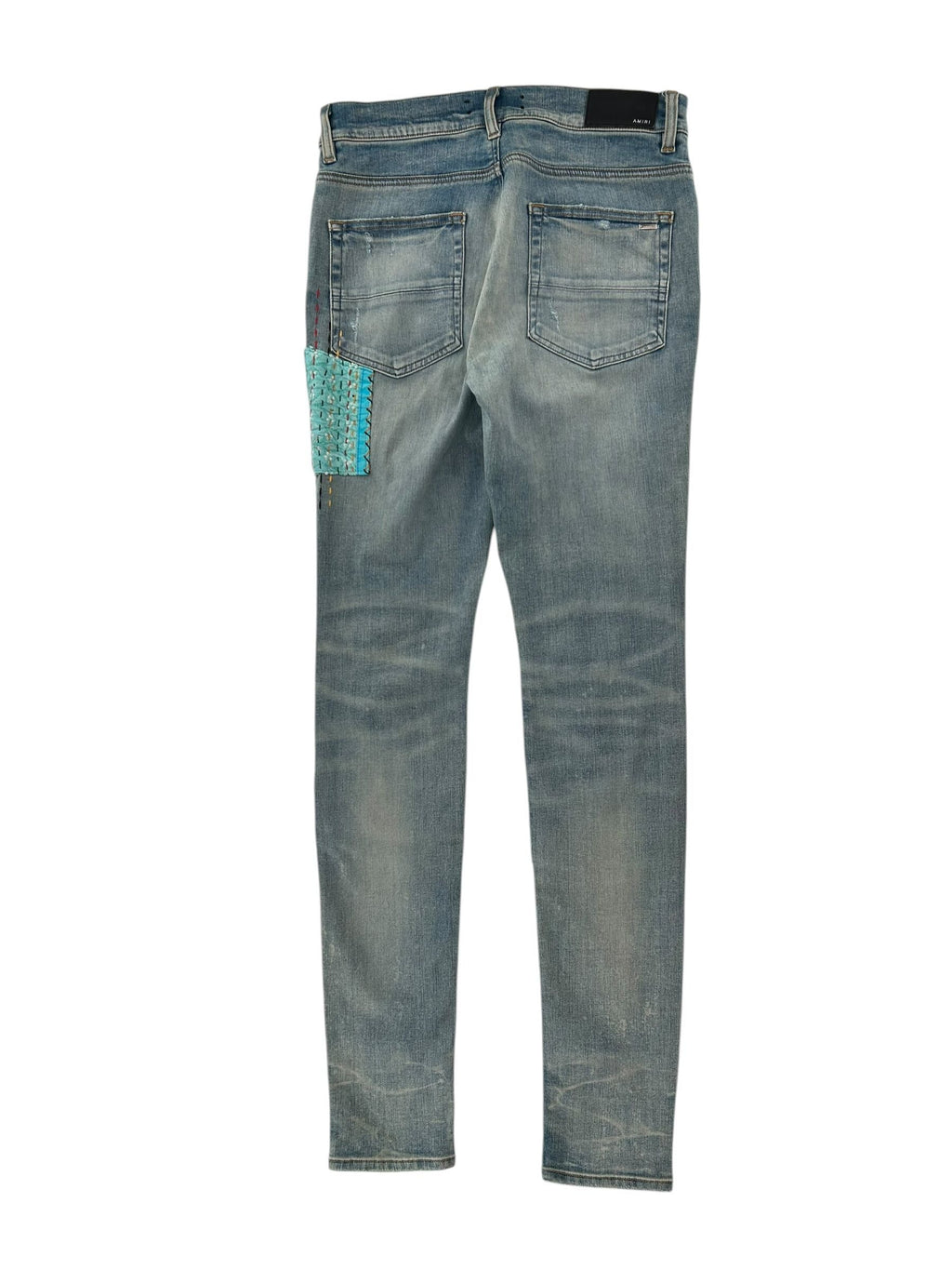 Amiri Paint Quilted Patch Denim Lightwash