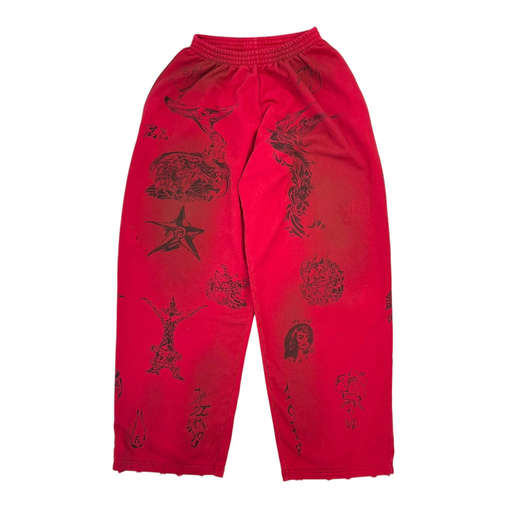 Balenciaga Red Tattoo Sweatpants