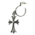 Chrome Hearts Tiny CH Cross Hoop Earring Silver
