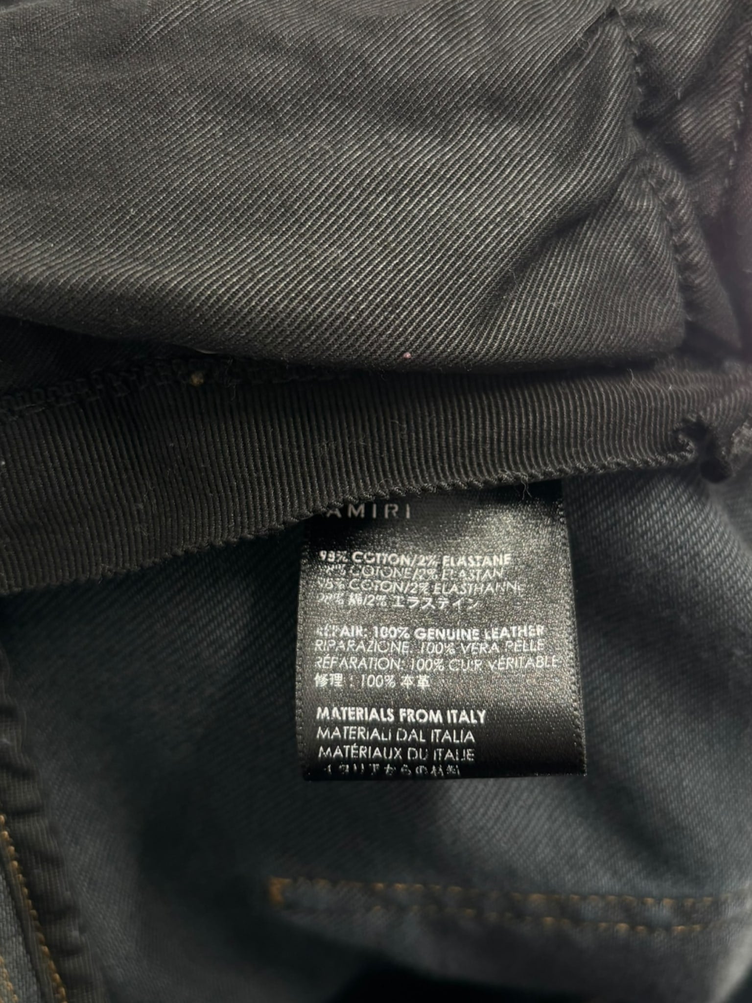 Amiri MX1 Leather Patch Jeans Deep Indigo/Black