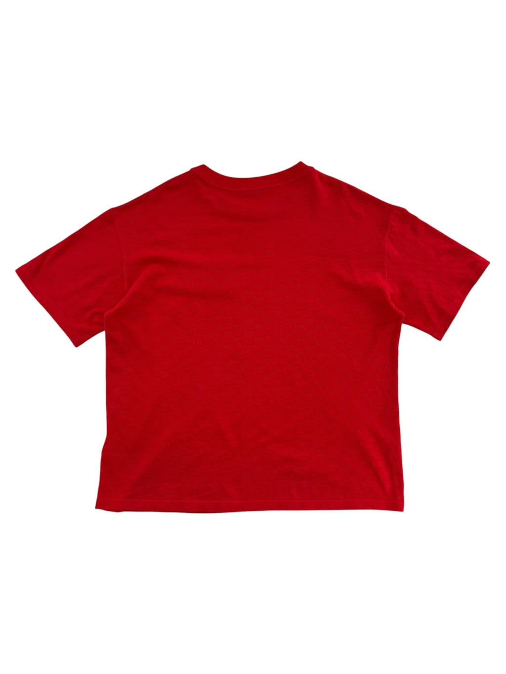 Louis Vuitton Cotton Pique T-Shirt with Embroidered LV Patch Bright Red