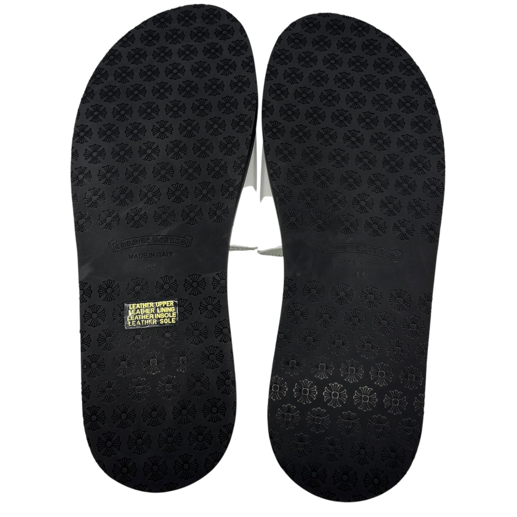 Chrome Hearts Leather Slides White