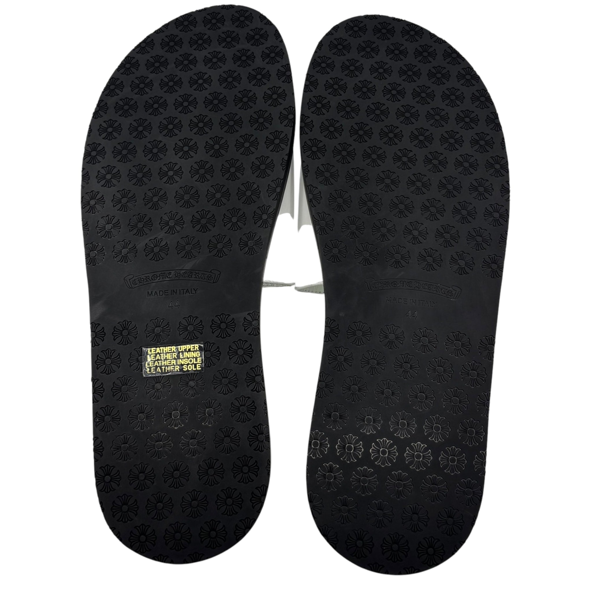 Chrome Hearts Leather Slides White