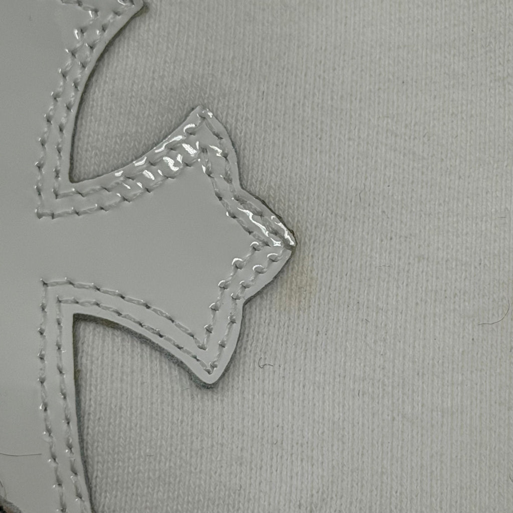 Chrome Hearts Leopard & White Leather Patch Sweatpants White
