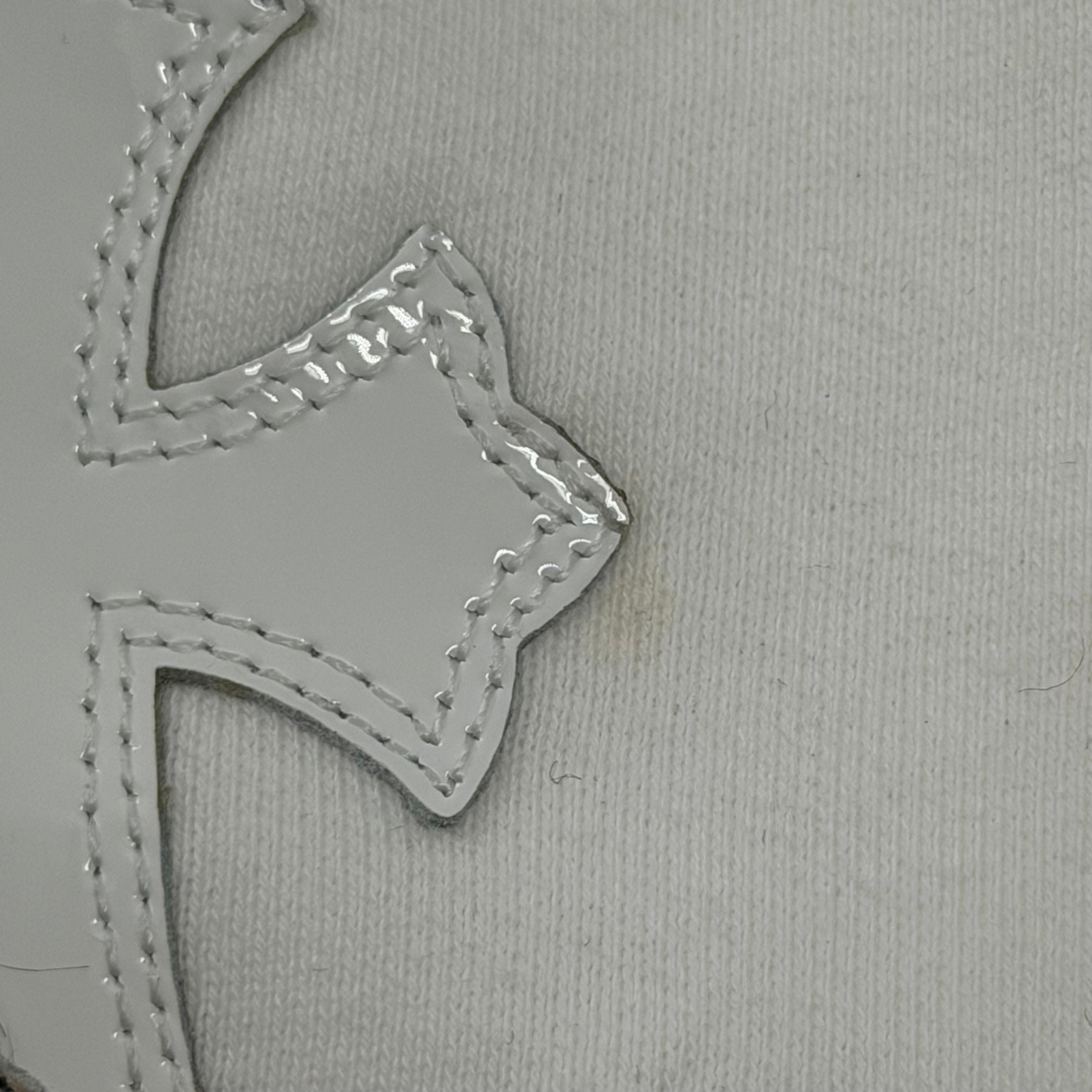 Chrome Hearts Leopard & White Leather Patch Sweatpants White