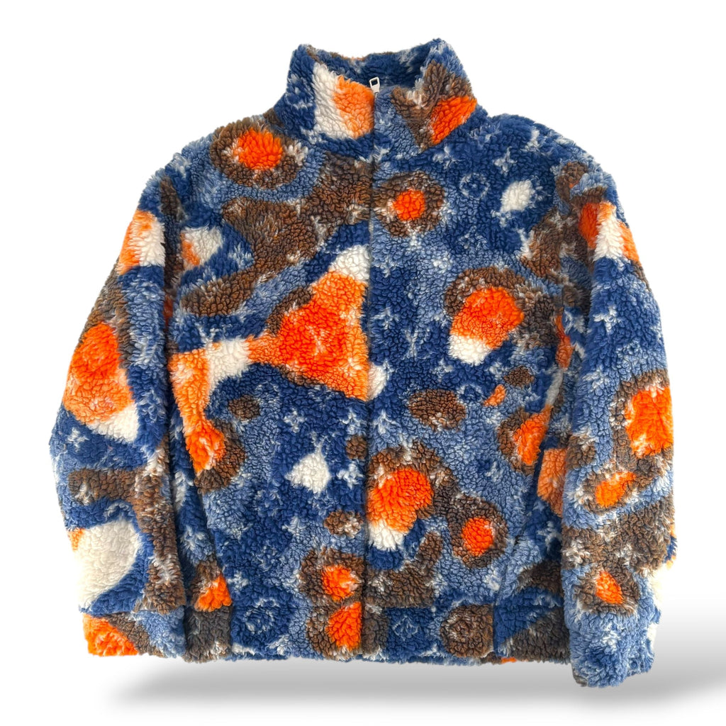 Louis Vuitton Jacquard Camo Fleece Jacket Blue/Orange/White