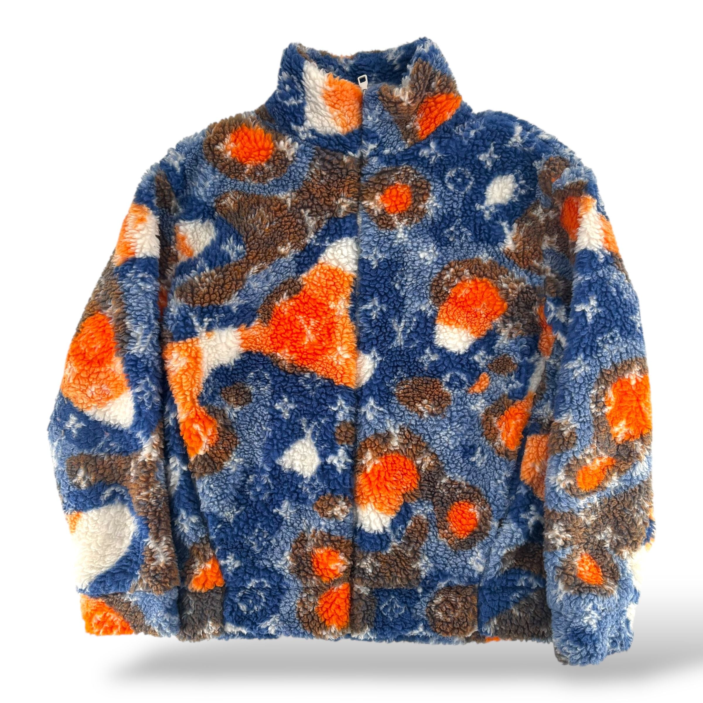 Louis Vuitton Jacquard Camo Fleece Jacket Blue/Orange/White