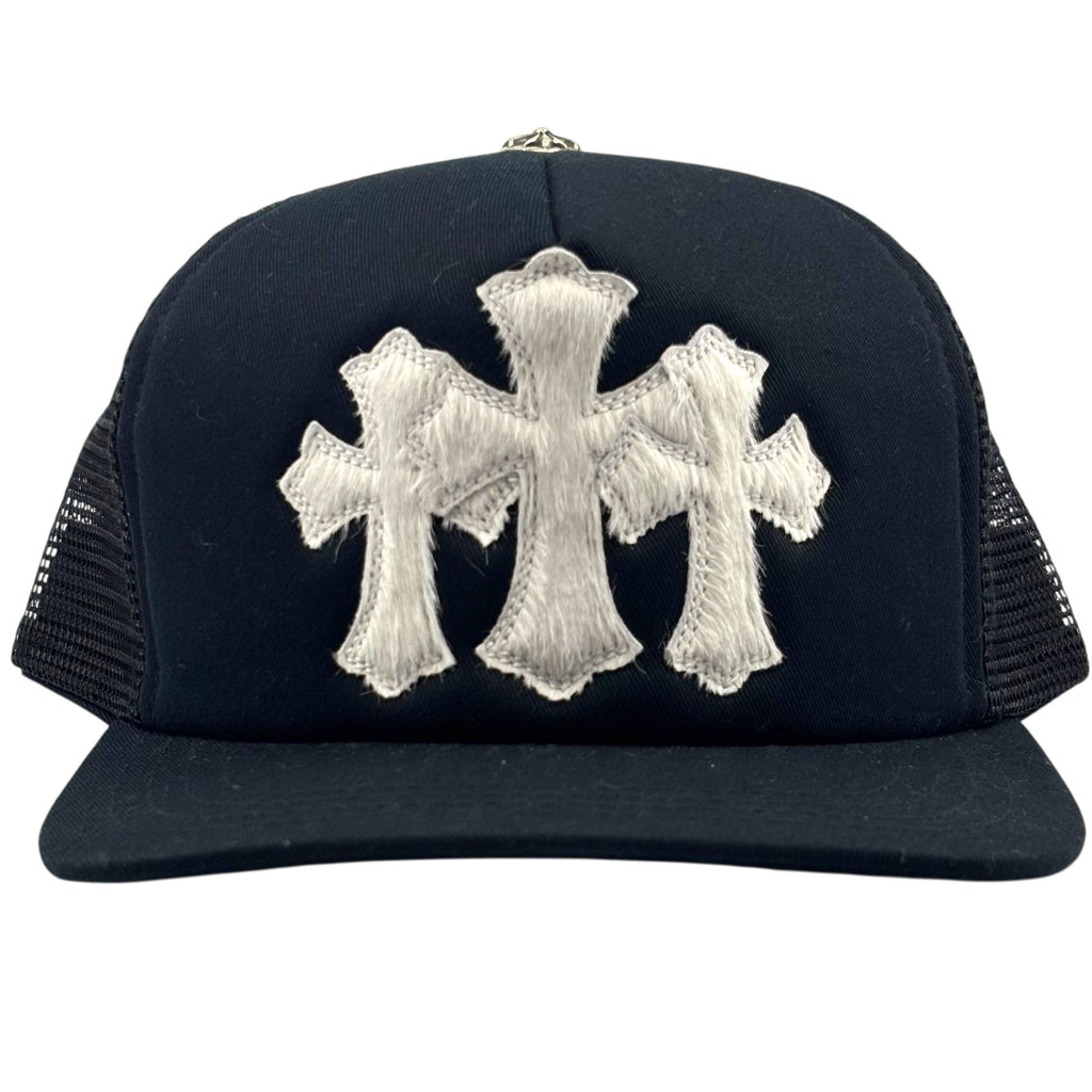Chrome Hearts Pony Hair Cemetery Cross Patch Trucker Hat