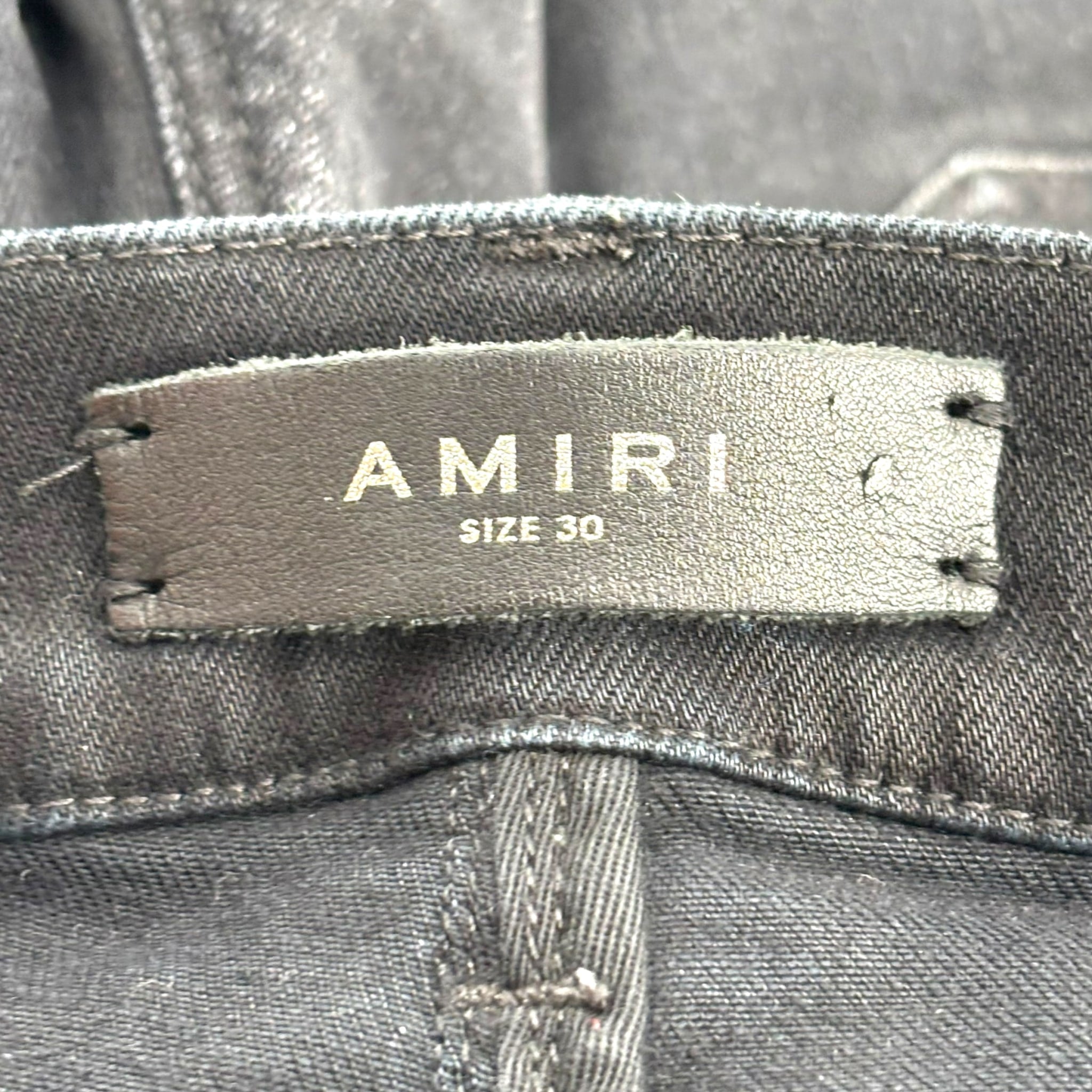 Amiri Cheetah Ribbed Denim Black
